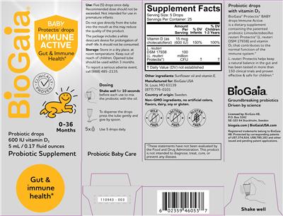 Baby Protectis Drops Immune Active label
