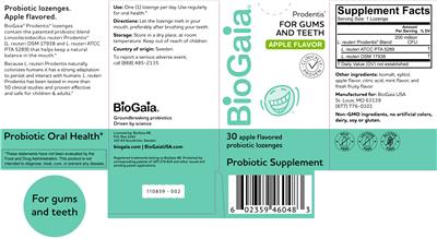 Prodentis Apple Flavor label