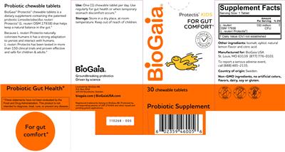 Protectis Kids Chewable Tablets label