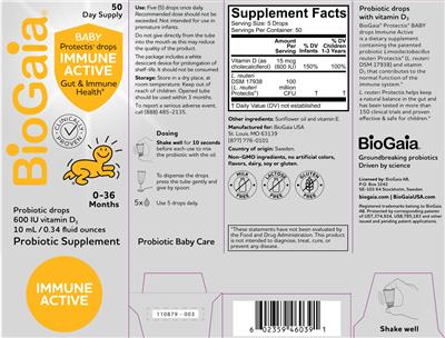 Baby Protectis Drops Immune Active label