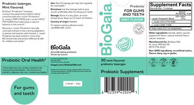 Prodentis Mint Flavor label
