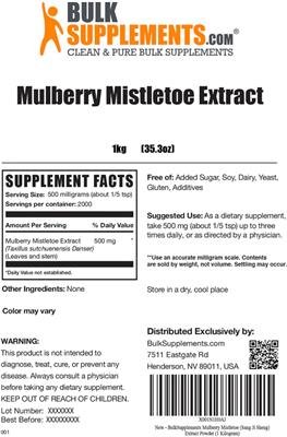 Mulberry Mistletoe Extract label