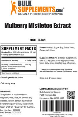 Mulberry Mistletoe Extract label