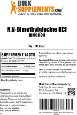 N,N-Dimethylglycine HCl (DMG HCl) label