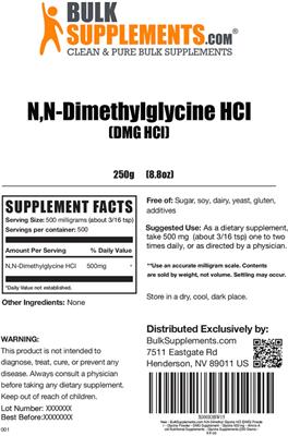 N,N-Dimethylglycine HCl (DMG HCl) label