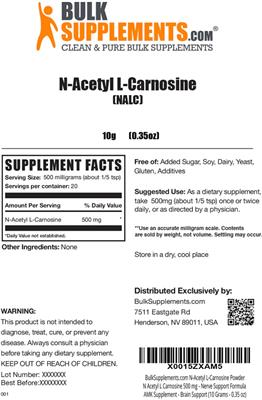 N-Acetyl L-Carnosine (NALC) label