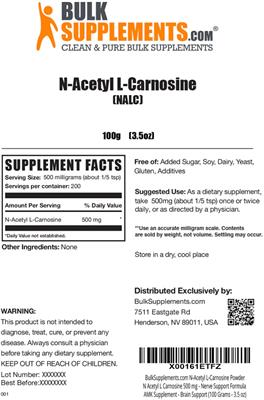 N-Acetyl L-Carnosine (NALC) label