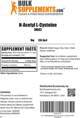 N-Acetyl L-Cysteine (NAC) label