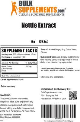 Nettle Extract label