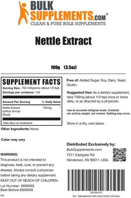 Nettle Extract label
