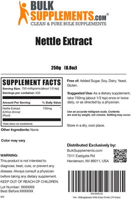 Nettle Extract label