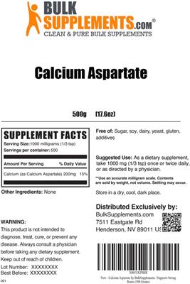Calcium Aspartate label