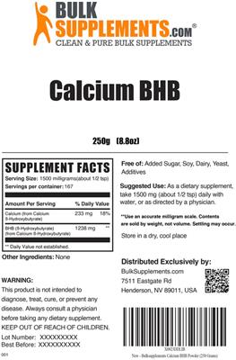 Calcium BHB label