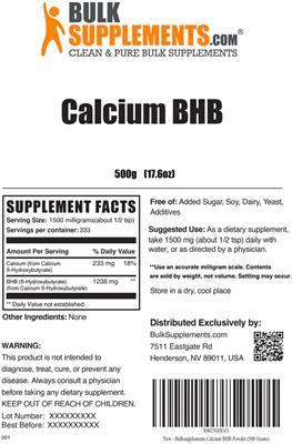 Calcium BHB label