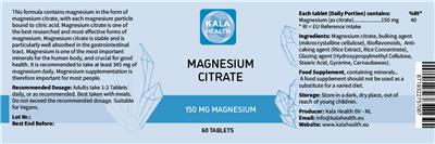 Magnusium Citrate label