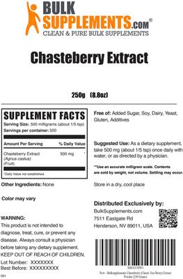 Chasteberry Extract label