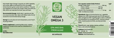 Vegan Omega 3 label