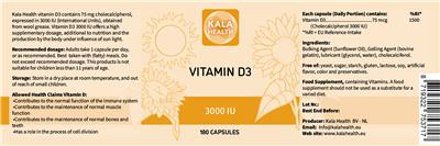 Vitamin D3 3000 IU label