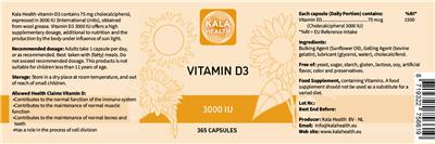 Vitamin D3 3000 IU label