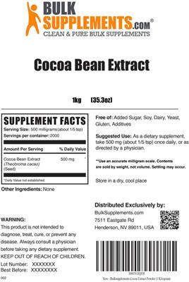 Cocoa Bean Extract label