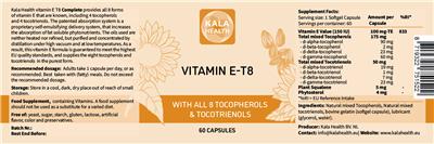Vitamin E-T8 label