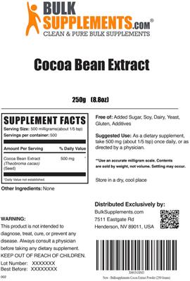 Cocoa Bean Extract label