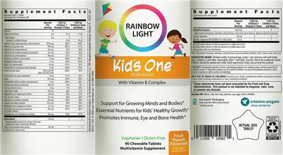Kid's One Fruit Punch Flavored label