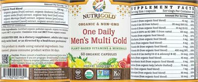 One Daily Men's Multi Gold label