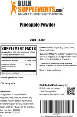Pineapple Powder label