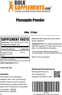 Pineapple Powder label