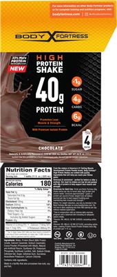 High Protein Shake Protein 40 g Chocolate label