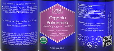 Organic Palmarosa label