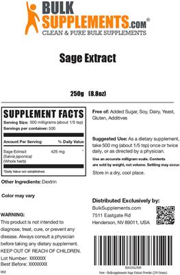 Sage Extract label