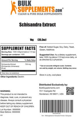 Schisandra Extract label