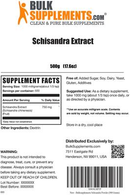 Schisandra Extract label