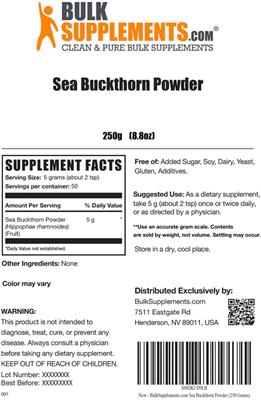 Sea Buckthorn Powder label