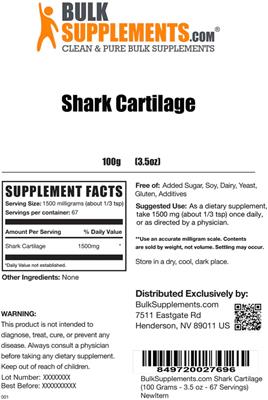 Shark Cartilage label