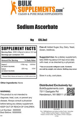 Sodium Ascorbate label