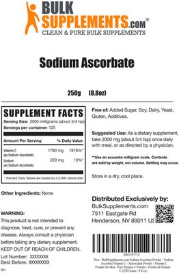 Sodium Ascorbate label