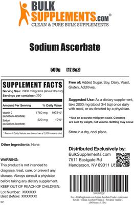 Sodium Ascorbate label
