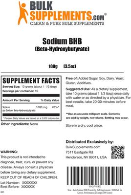 Sodium BHB label