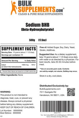 Sodium BHB label