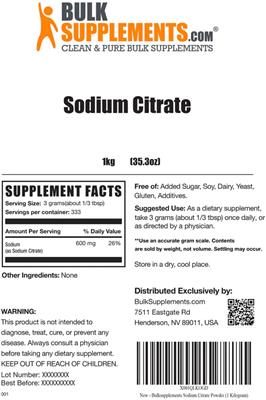 Sodium Citrate label