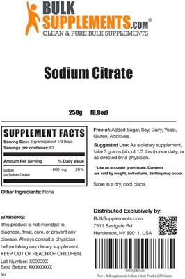 Sodium Citrate label