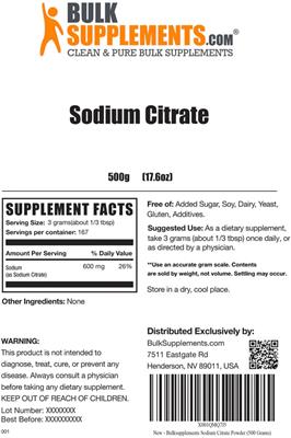 Sodium Citrate label