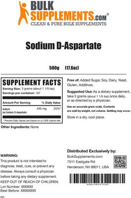 Sodium D-Aspartate label