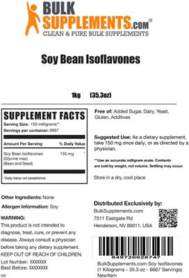 Soy Bean Isoflavones label
