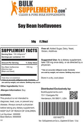 Soy Bean Isoflavones label