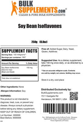 Soy Bean Isoflavones label