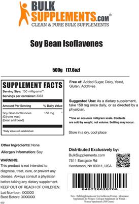 Soy Bean Isoflavones label